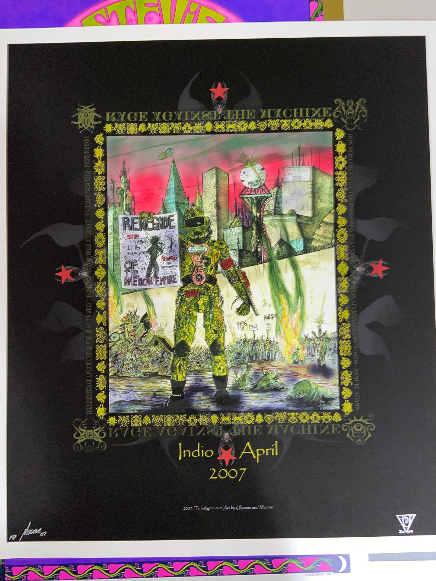 Rage Against The Machine 2007 Original Edition Show Poster by Macrae/Ulysses AP (Artist Proof)