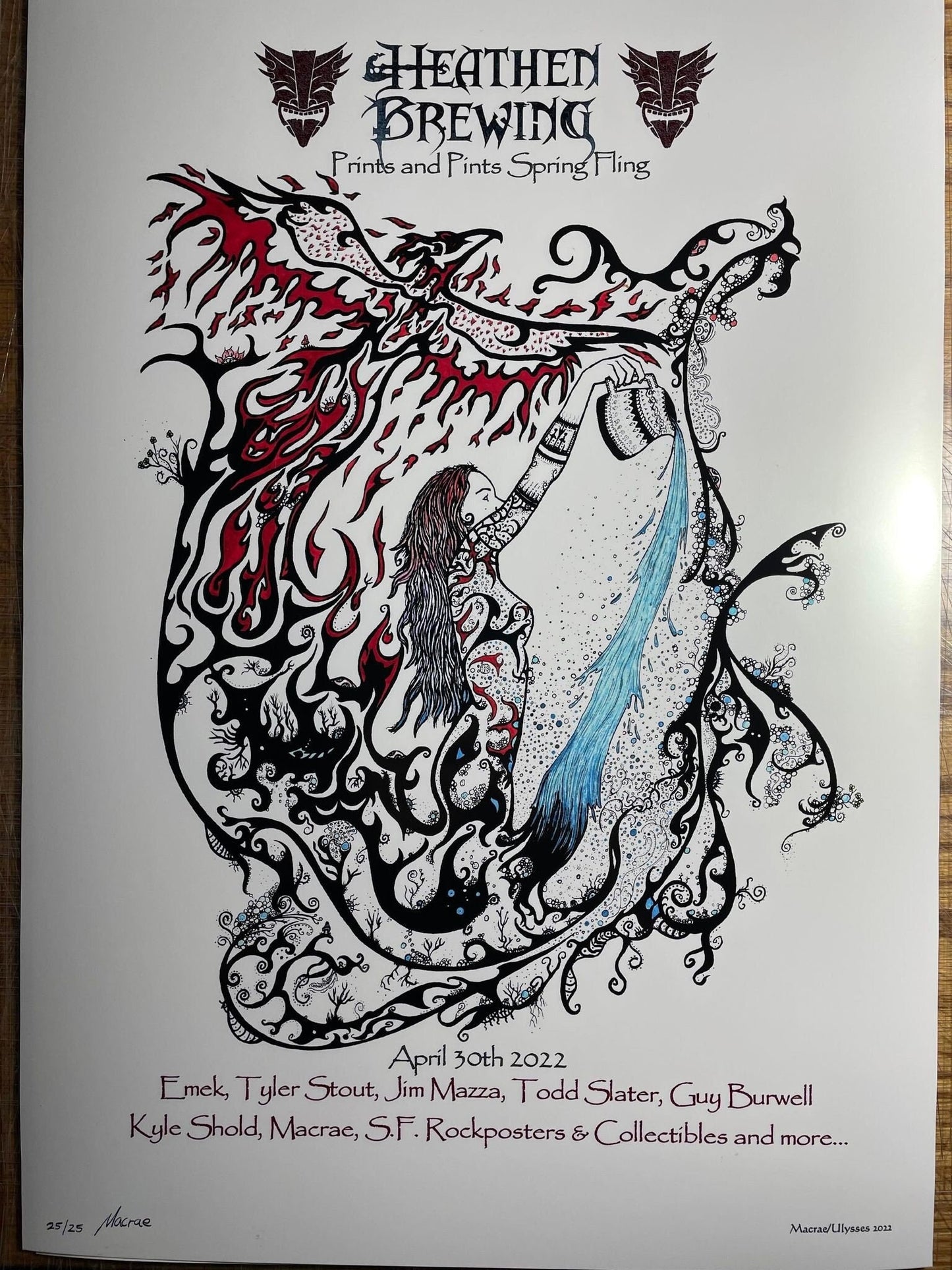 Heathen Brewing Pearlescent Foil Event Poster