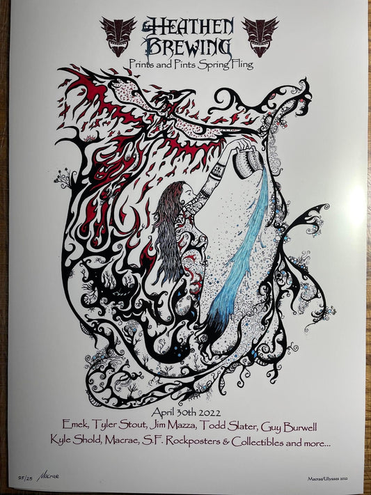 Heathen Brewing Pearlescent Foil Event Poster