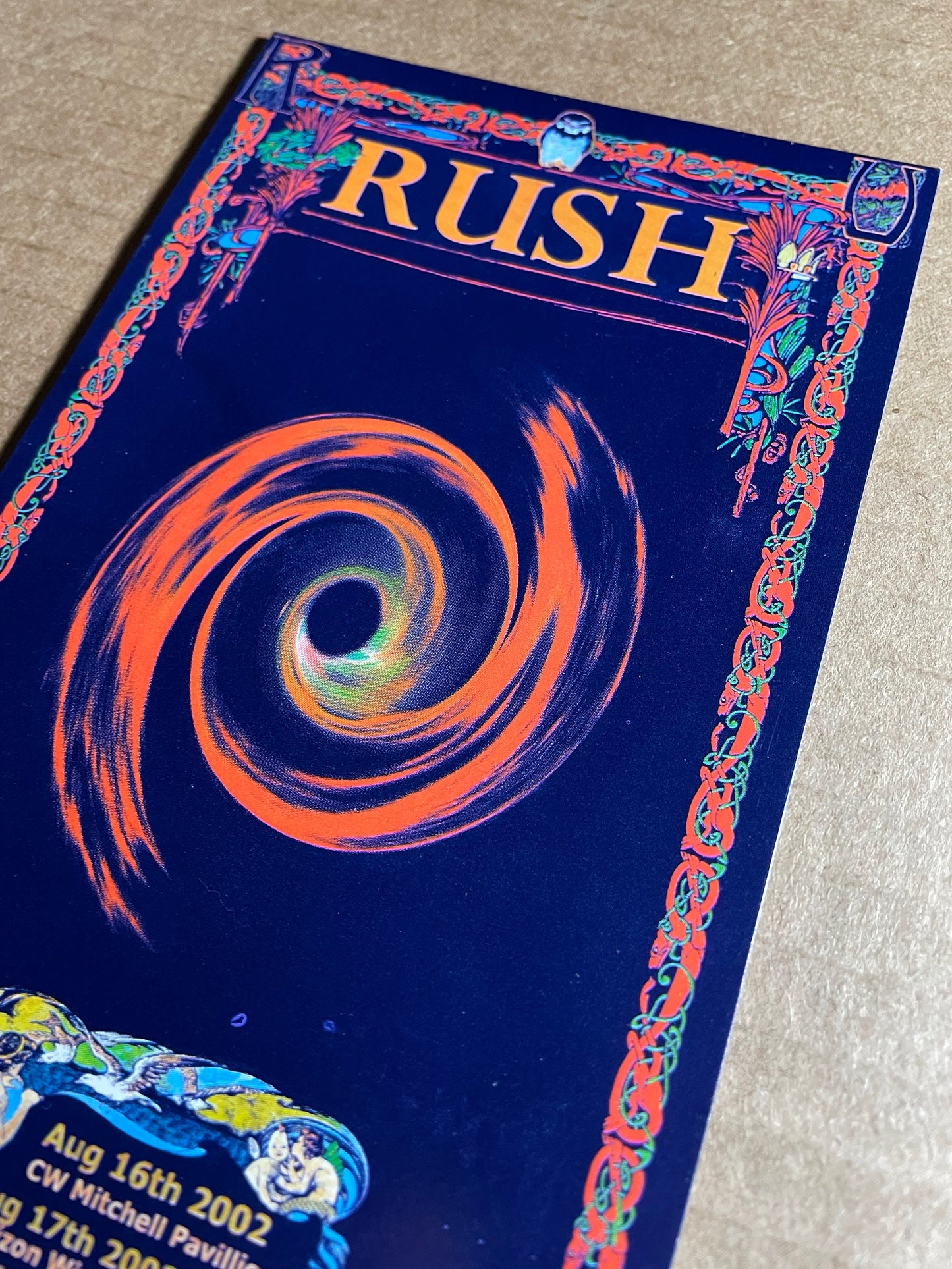 RUSH Woodlands TX 2002 Original Handbill 4"X7"