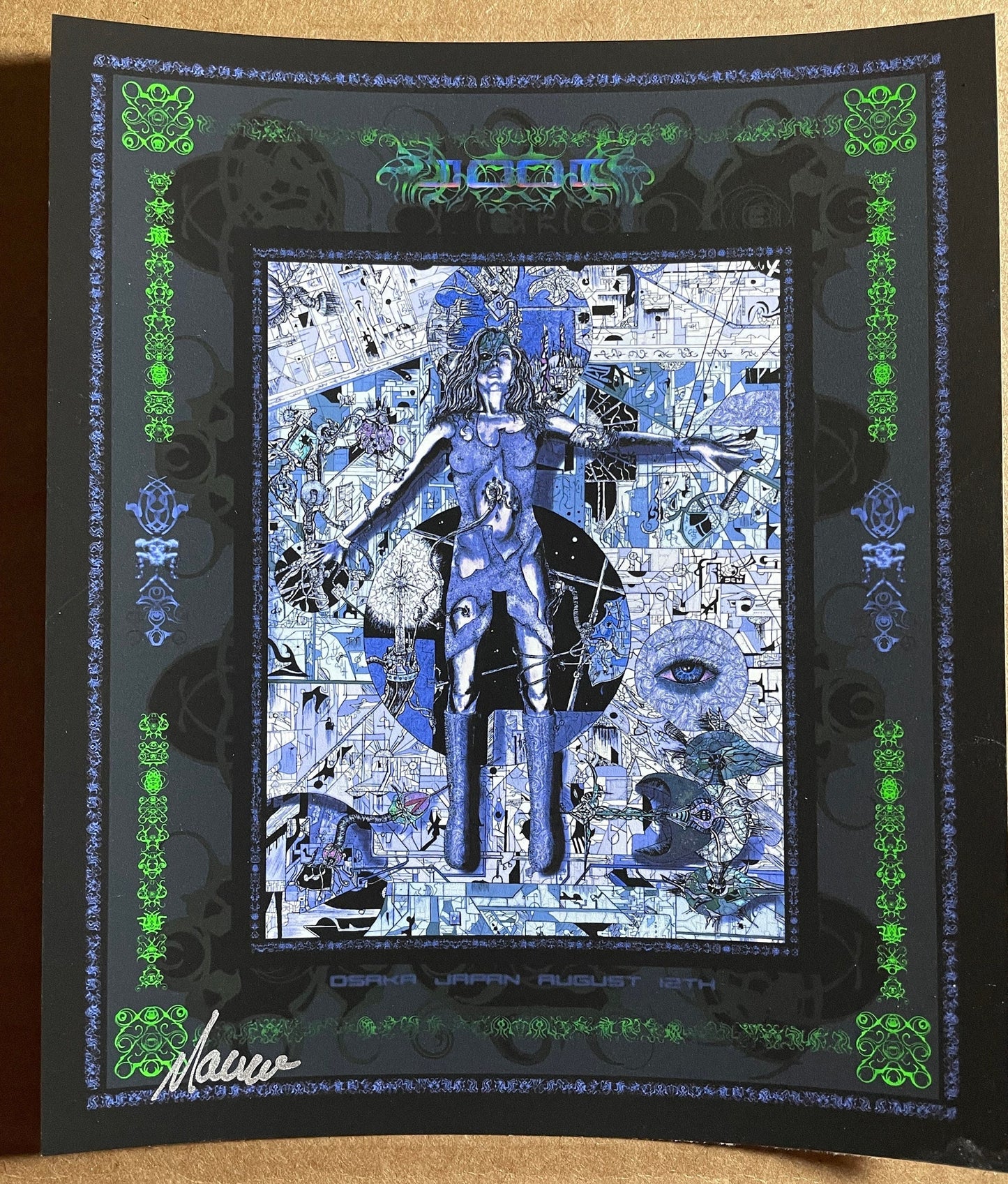 TOOL Osaka Japan 2006 Blue/Green Variant Handbill 5"X6"