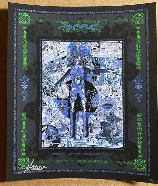 TOOL Osaka Japan 2006 Blue/Green Variant Handbill 5"X6"