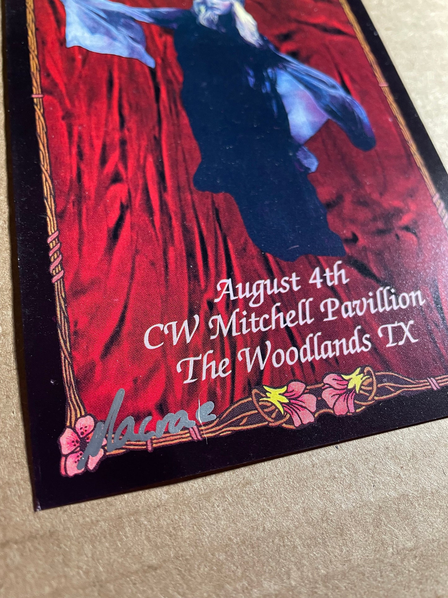 Stevie Nicks Woodlands TX 2001 Original Handbill 3.5"X6.5"