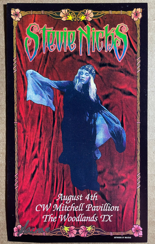 Stevie Nicks Woodlands TX 2001 Original Handbill 3.5"X6.5"