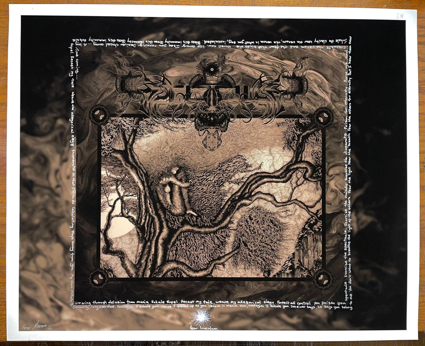 TOOL Fear Inoculum Sepia Variant with Lyric Doodle of the title song