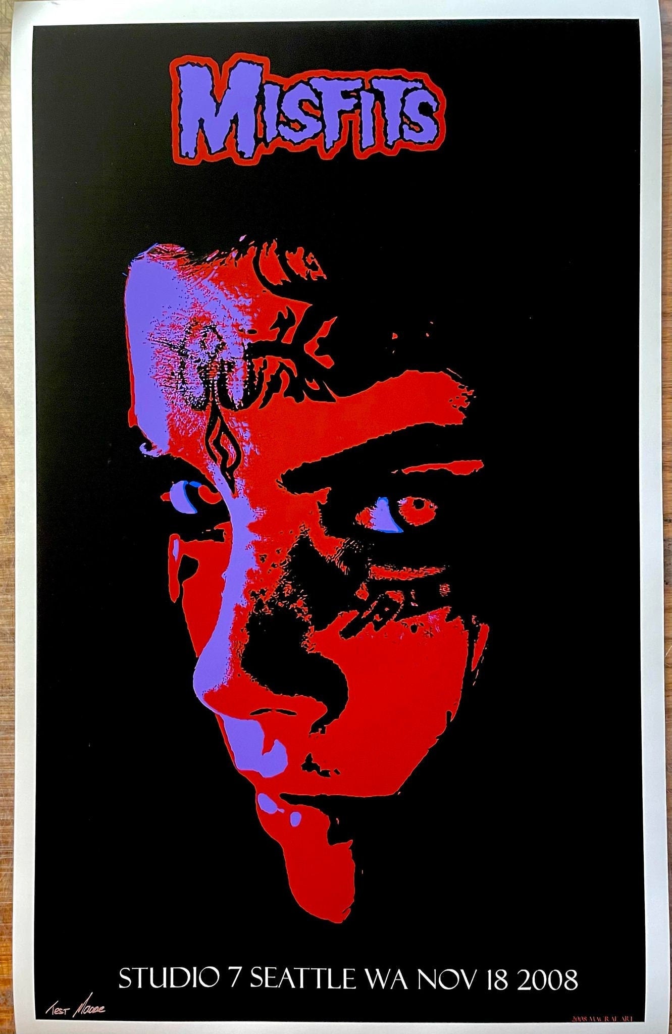 MISFITS Seattle 2008 Artist Edition Poster 16.5x23 xx/25
