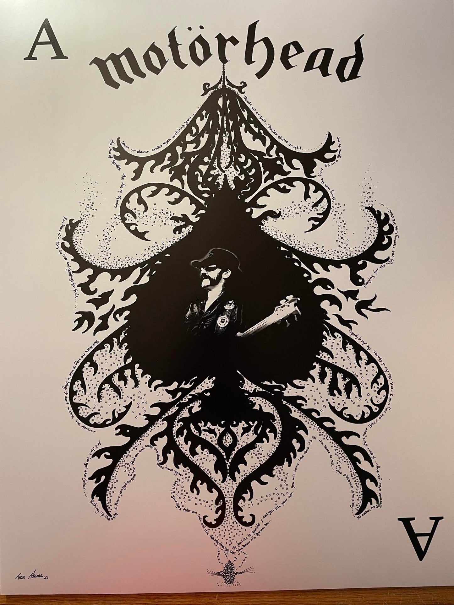 LEMMY "The Only Card I Need" Remarqued Pearl Metallic Edition 17x22