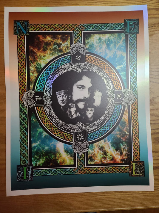 Neil Peart "The Professor" Silver Foil Variant Ed of 10 DEAD ROCKSTARS